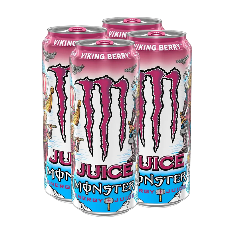 Набор Напиток Энергетический 4шт Monster Energy Juice Viking Berry 500ml - Retromagaz