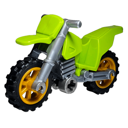 Транспорт Lego Dirt Bike with Black Chassis and Pearl Gold Wheels Мотоцикл 50860c03 4582183 50859b 4530673 Lime Б/У - Retromagaz