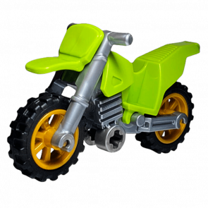 Транспорт Lego Dirt Bike with Black Chassis and Pearl Gold Wheels Мотоцикл 50860c03 4582183 50859b 4530673 Lime Б/У