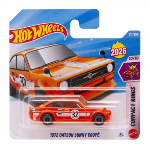Машинка Базовая Hot Wheels 1972 Datsun Sunny Coupe Compact Kings 1:64 JJH66 Orange - Retromagaz
