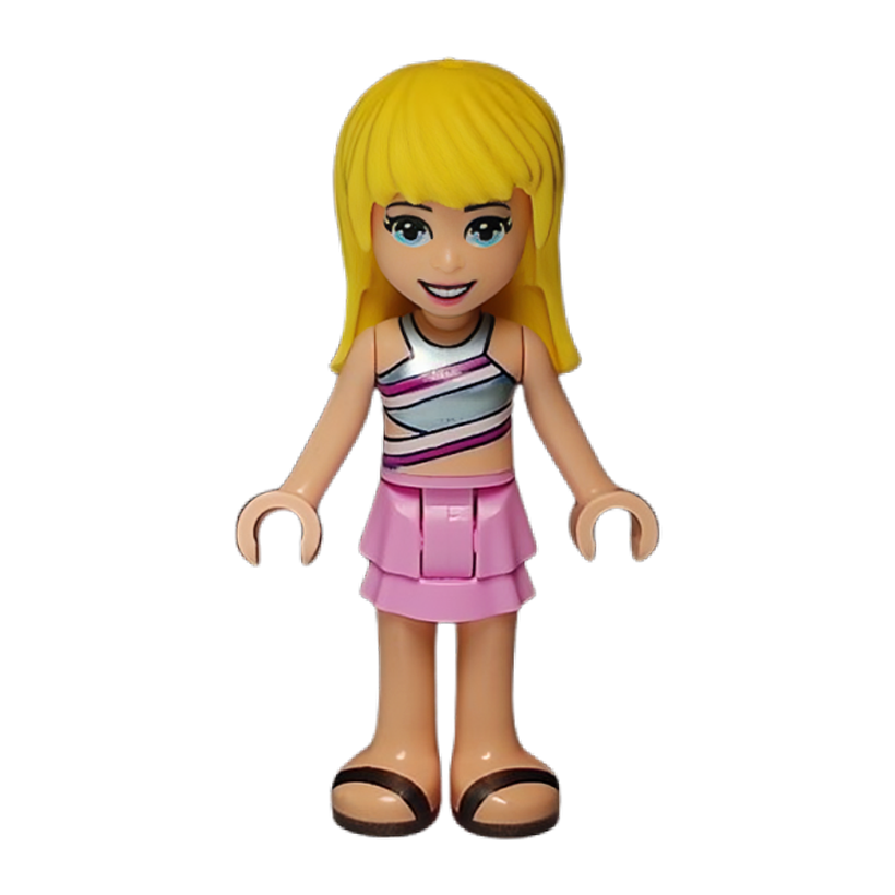 Фигурка Lego Girl Stephanie Bright Pink Layered Skirt Friends frnd381 2 Б/У - Retromagaz