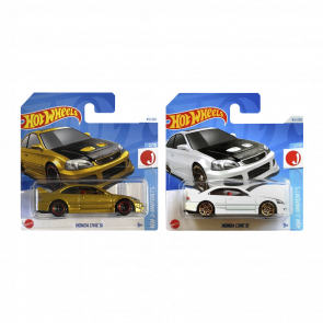 Набор Машинок Базових Hot Wheels Honda Civic Si HTC41 Gold + HTD07 White 1:64