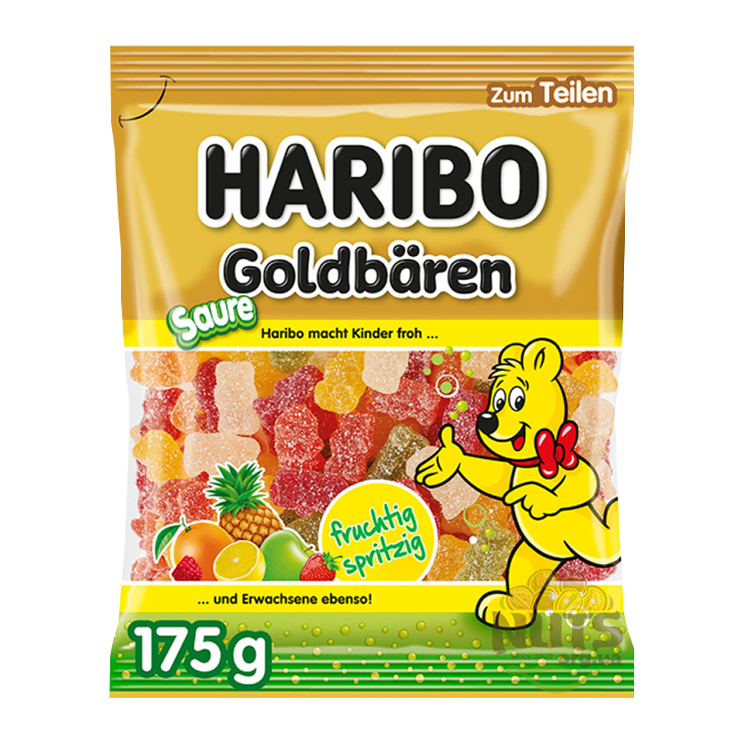 Цукерки Жувальні Haribo Sour Goldbears Кислі Ведмедики 175g - Retromagaz