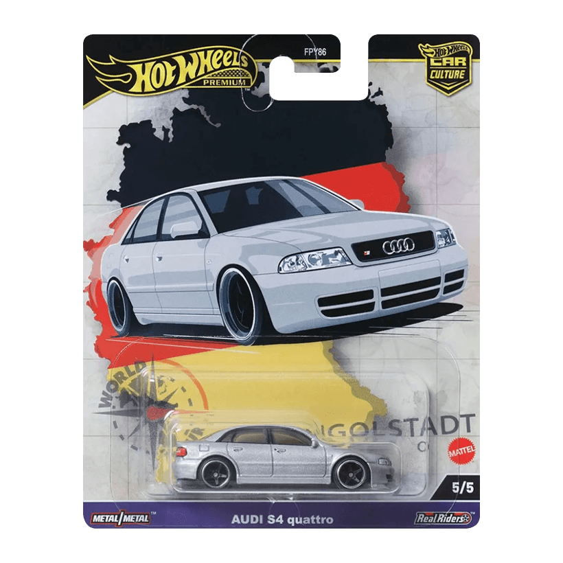 Машинка Premium Hot Wheels Audi S4 Quattro World Tour 1:64 HRV81 Silver - Retromagaz