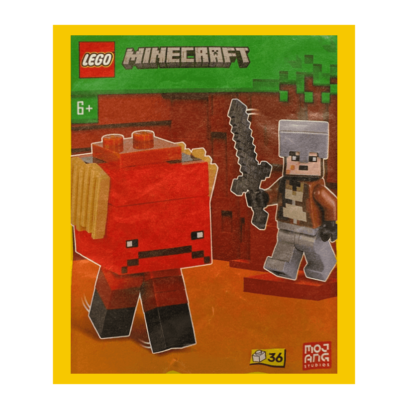 Конструктор Lego Фігурка Nether Hero and Strider Paper Bag Minecraft 662402 min169 Новый - Retromagaz