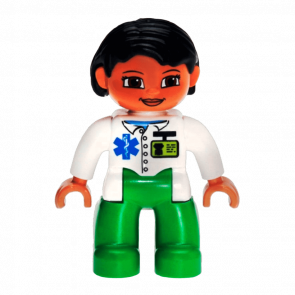 Фігурка Lego Medic Bright Green Legs White Top Duplo Girl 47394pb137 Б/У - Retromagaz