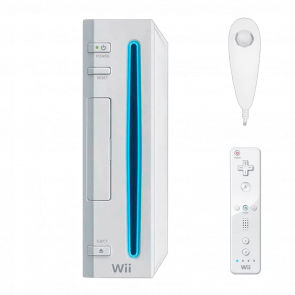 Набор Консоль Nintendo Wii RVL-001 Europe 512MB White Б/У  + Контроллер Проводной Nunchuk + Беспроводной Remote - Retromagaz