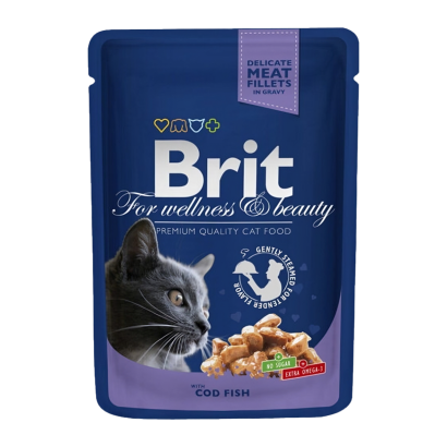 Влажный Корм Brit Premium Треска для Кошек 100g - Retromagaz