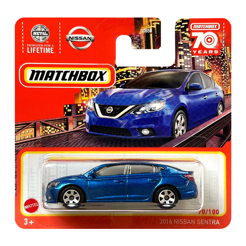 Машинка Большой Город Matchbox 2016 Nissan Sentra Metro 1:64 HLC53 Blue - Retromagaz