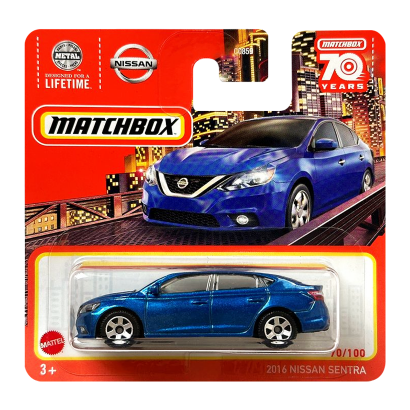 Машинка Велике Місто Matchbox 2016 Nissan Sentra Metro 1:64 HLC53 Blue - Retromagaz