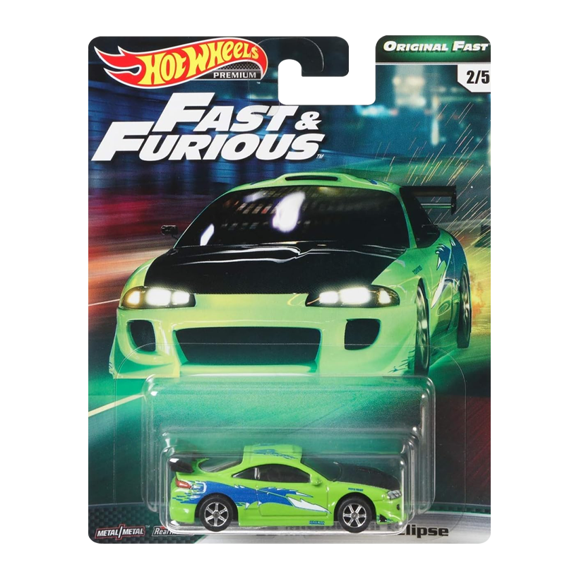 Машинка Premium Hot Wheels Mitsubishi '95 Mitsubishi Eclipse Fast & Furious 1:64 GBW81 Green - Retromagaz