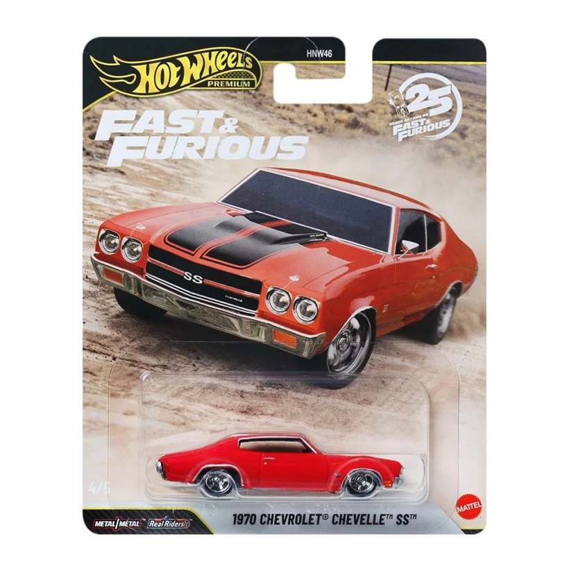 Машинка Premium Hot Wheels 1970 Chevrolet Chevelle SS Fast & Furious 1:64 JHW73 Red - Retromagaz