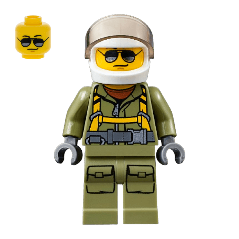 Фігурка Lego Volcano Explorers 973pb2453 Male Worker Suit with Harness City cty0697 Б/У - Retromagaz