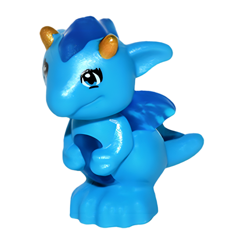 Фігурка Lego Повітря Dragon Elves Baby with Molded Trans-Dark Blue Stomach Spines Animals 26090pb05 Dark Azure Б/У - Retromagaz