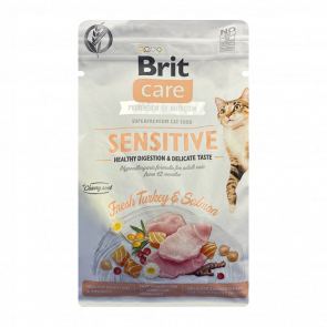 Сухой Корм Brit Care Sensitive HDigestion & Delicate Индейка и Лосось для Кошек Привередливых 400g