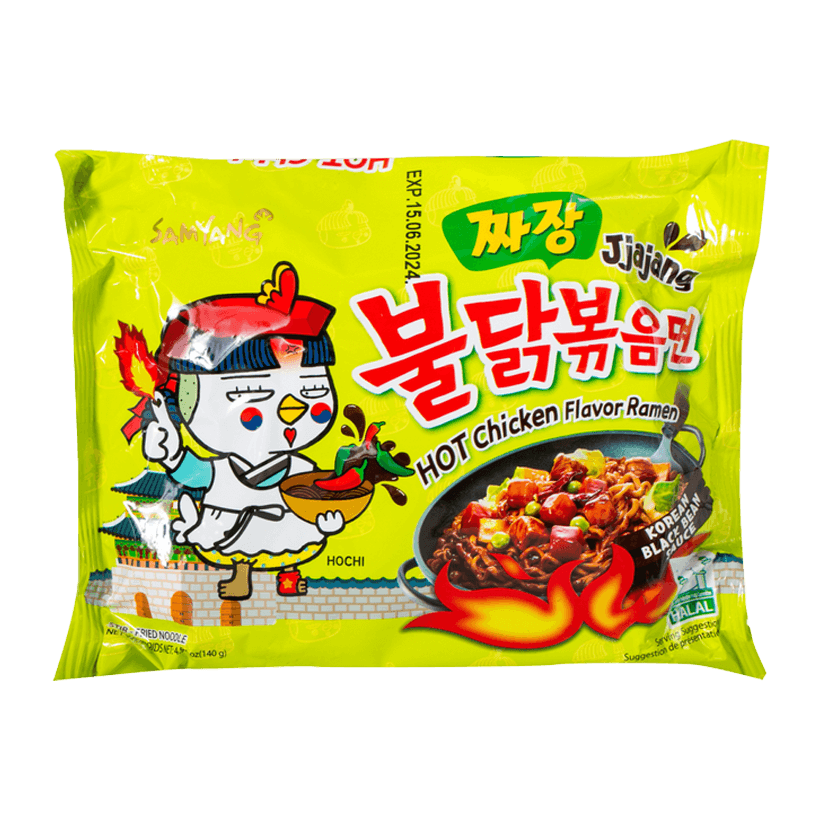Локшина Samyang Buldak Jjajang Куряча у Бобовому Соусі Середньогостра 140g - Retromagaz