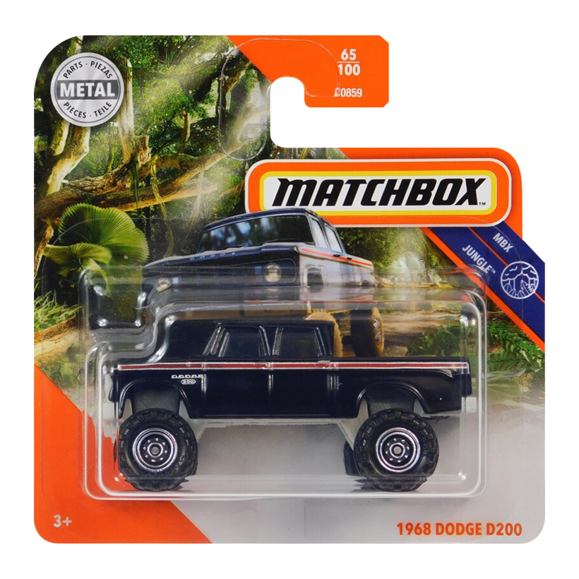 Машинка Велике Місто Matchbox 1968 Dodge D200 Jungle 1:64 GKL77 Black - Retromagaz