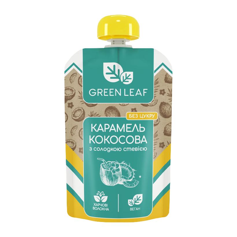 Карамель Green Leaf Кокосовая Без сахара со Сладкой Стевией 90g - Retromagaz