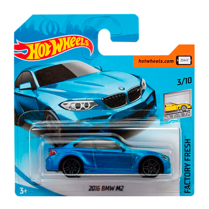 Машинка Базова Hot Wheels 2016 BMW M2 Factory Fresh 1:64 FJV53 Metallic Blue - Retromagaz