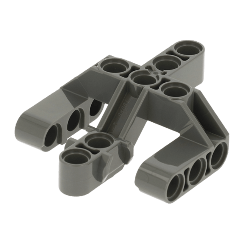 Technic 2шт Lego Балка Толстая Угловая 120 Perpendicular with 3 Fingers 5 x 6 x 2 19086 6102645 Dark Bluish Grey Б/У - Retromagaz