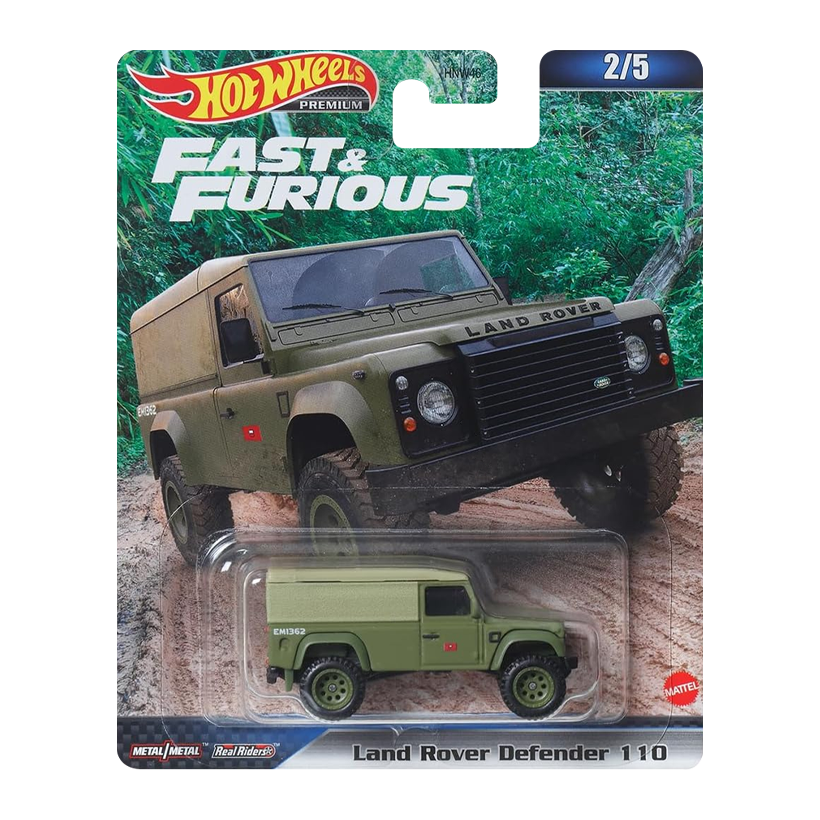 Машинка Premium Hot Wheels Land Rover Defender 110 Fast & Furious 1:64 HNW46/HKD26 Green - Retromagaz