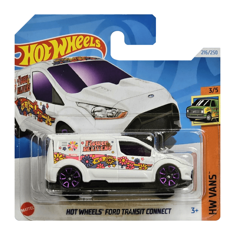 Машинка Базовая Hot Wheels Ford Transit Connect Treasure Hunts Vans 1:64 HTF26 White - Retromagaz