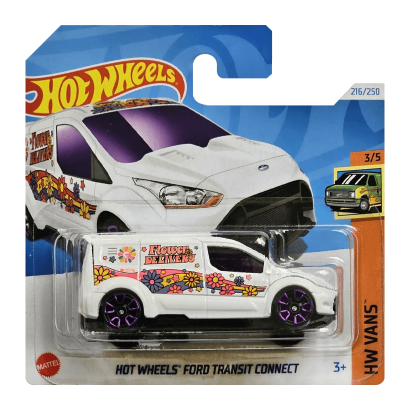 Машинка Базовая Hot Wheels Ford Transit Connect Treasure Hunts Vans 1:64 HTF26 White - Retromagaz