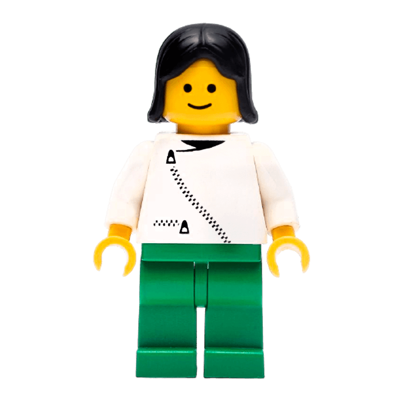 Фигурка Lego Race 973p0b Jacket with Zipper White City zip036 Б/У - Retromagaz