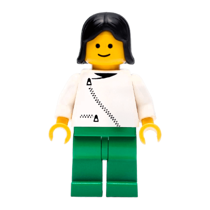 Фигурка Lego City Race 973p0b Jacket with Zipper White zip036 1шт Б/У Хороший - Retromagaz