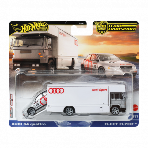 Машинка Premium 2шт Hot Wheels Audi S4 quattro та Транспортер Fleet Flyer Team Transport 1:64 JBM30 Silver Машинка Premium 2шт Hot Wheels Audi S4 quattro та Транспортер Fleet Flyer Team Transport 1:64 JBM30 Silver - Retromagaz
