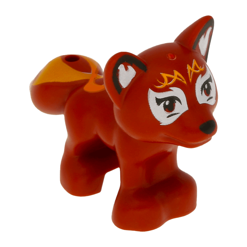 Фігурка Lego Земля Fox Friends Elves White around Eyes Bright Light Orange Face Decorations Animals 19532pb01 6102311 Dark Red Б/У - Retromagaz