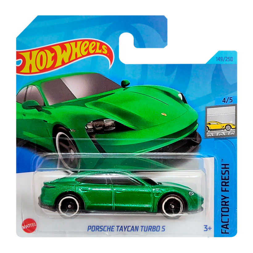 Машинка Базова Hot Wheels Porsche Porsche Taycan Turbo S Factory Fresh 1:64 HKJ31 Green - Retromagaz