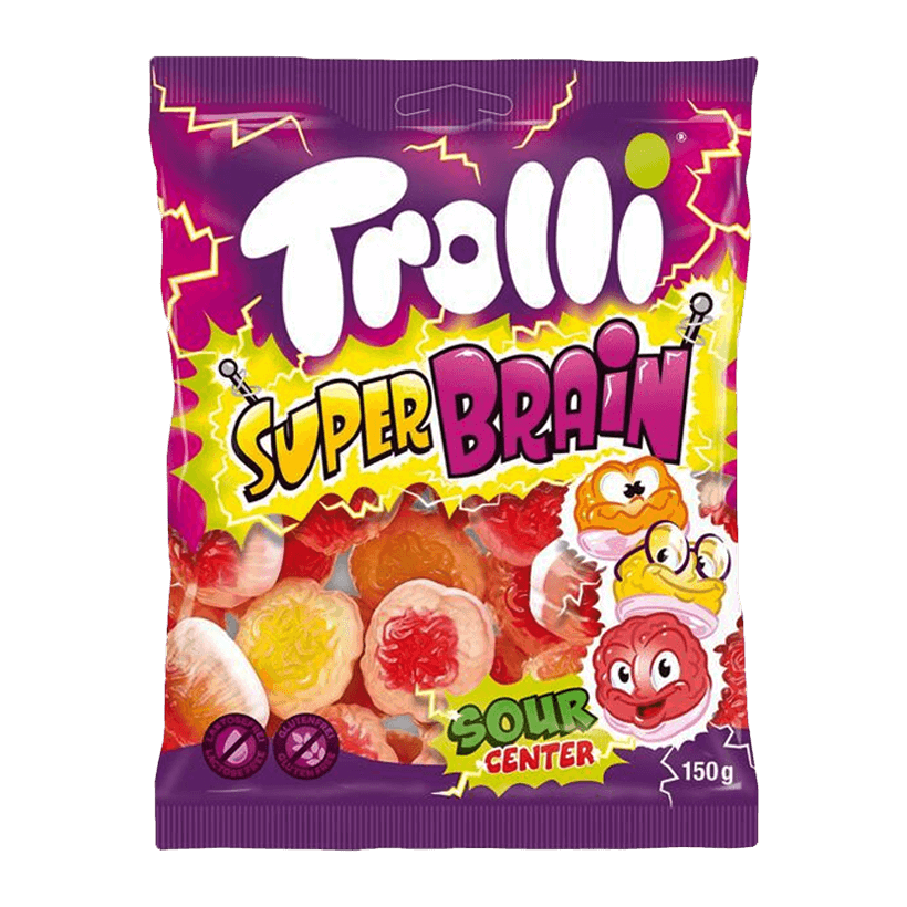 Цукерки Жувальні Trolli Super Brain Halloween 150g - Retromagaz