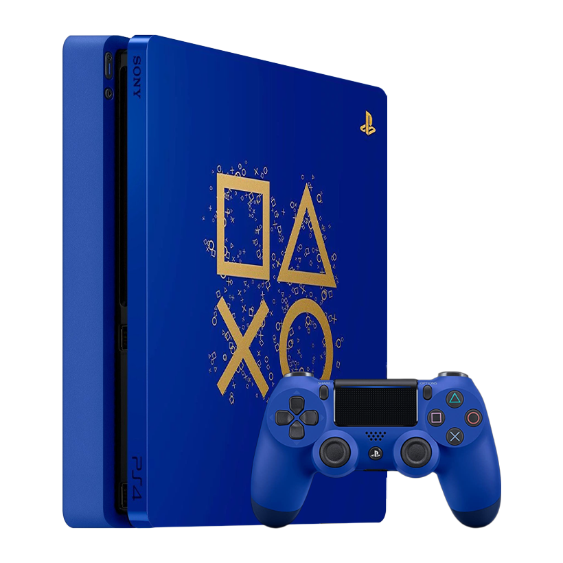 Набор Консоль Sony PlayStation 4 Slim Days of Play Limited Edition 1TB Blue Б/У  + Геймпад Беспроводной DualShock 4 Version 2 - Retromagaz