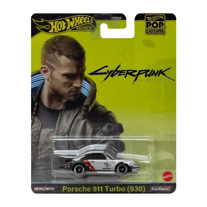Машинка Premium Hot Wheels Porsche Cyberpunk 2077 Porsche 911 Turbo (930) Pop Culture 1:64 HXD95 Grey - Retromagaz