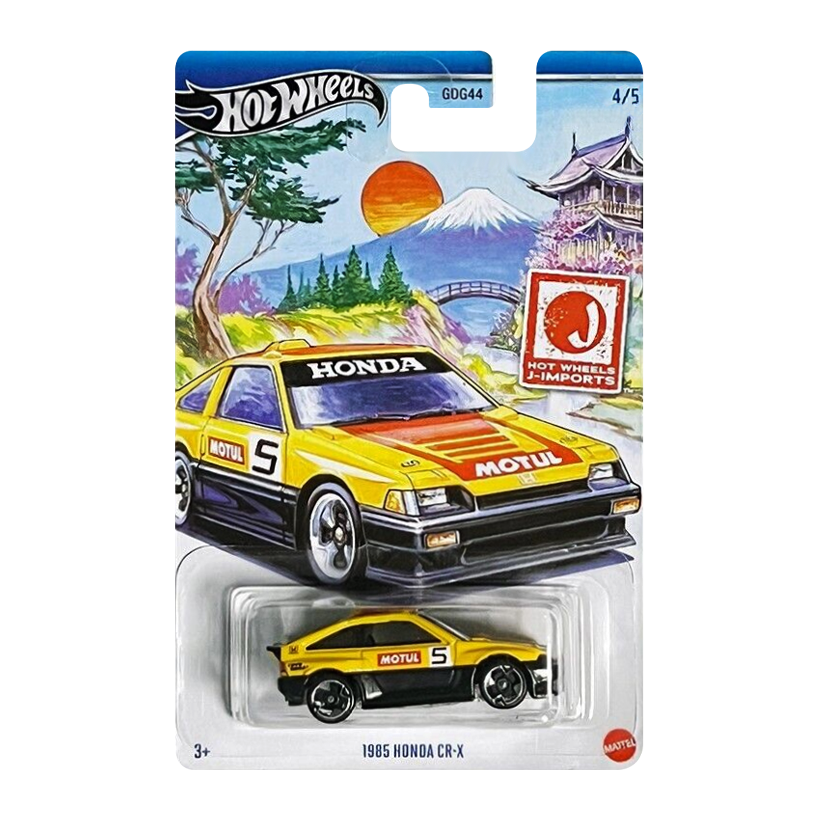 Тематична Машинка Hot Wheels 1985 Honda CR-X J-Imports 1:64 HWR57/HRT03 Yellow - Retromagaz
