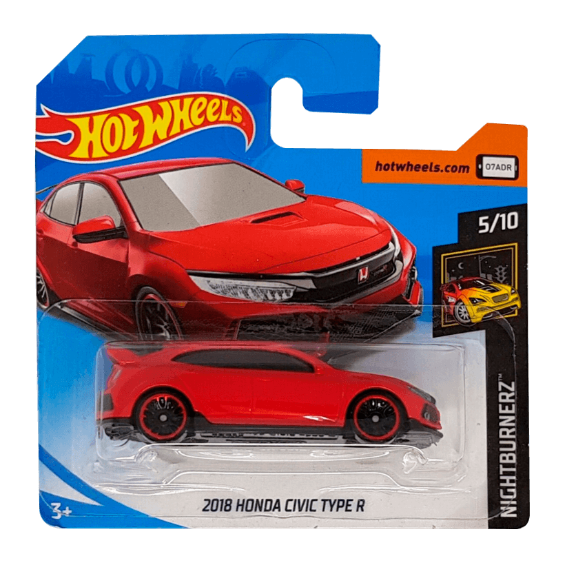 Машинка Базова Hot Wheels 2018 Honda Civic Type R Nightburnerz 1:64 FYB72 Red - Retromagaz