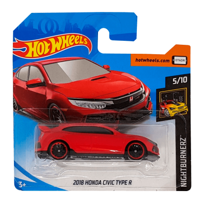 Машинка Базова Hot Wheels 2018 Honda Civic Type R Nightburnerz 1:64 FYB72 Red - Retromagaz