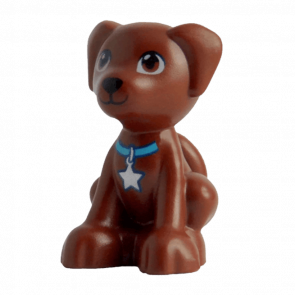 Фігурка Lego Dog Friends Puppy Black Nose and Medium Azure Collar with Silver Star Tag Animals Земля 27986pb01 1 6179048 Reddish Brown Б/У - Retromagaz