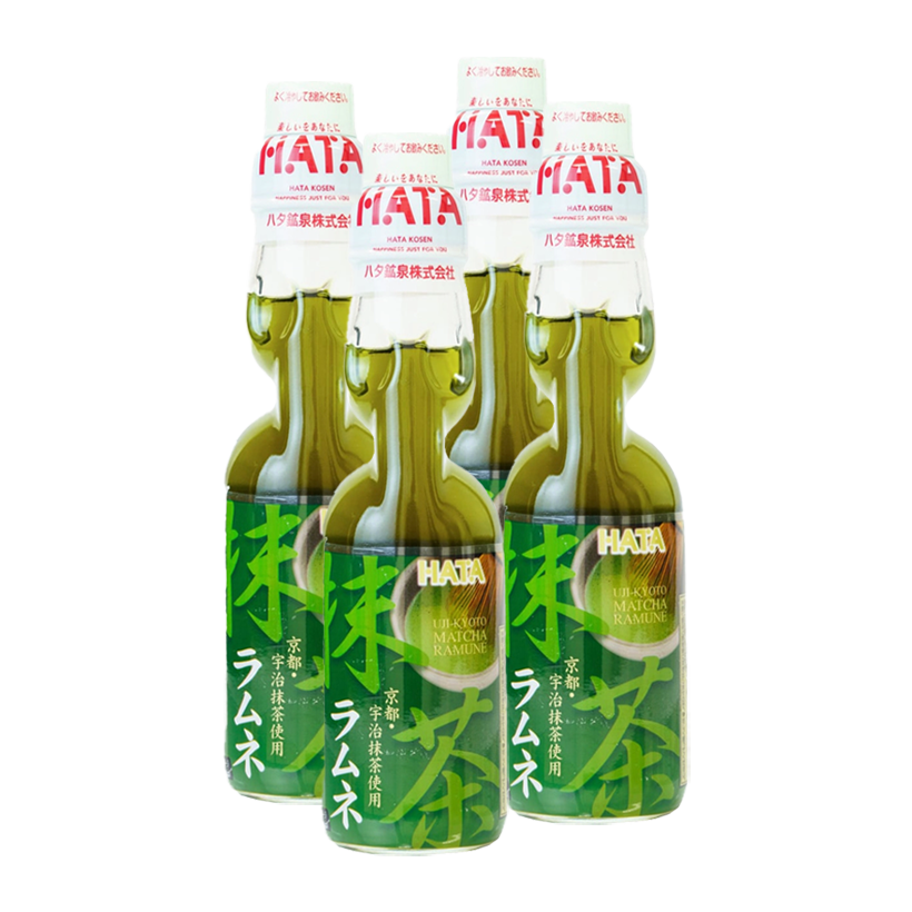 Набір Напій 4шт Hatakosen Ramune Matcha 200ml - Retromagaz
