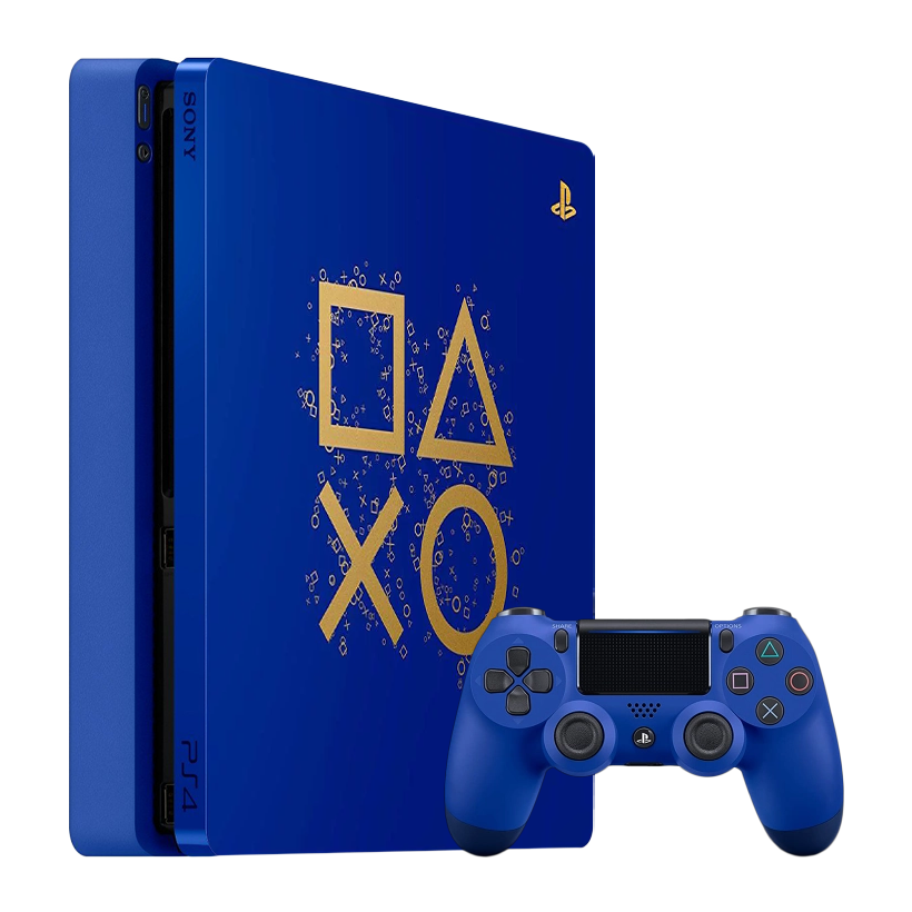 Набор Консоль Sony PlayStation 4 Slim Days of Play Limited Edition 500GB Blue Б/У  + Геймпад Беспроводной DualShock 4 Version 2 - Retromagaz