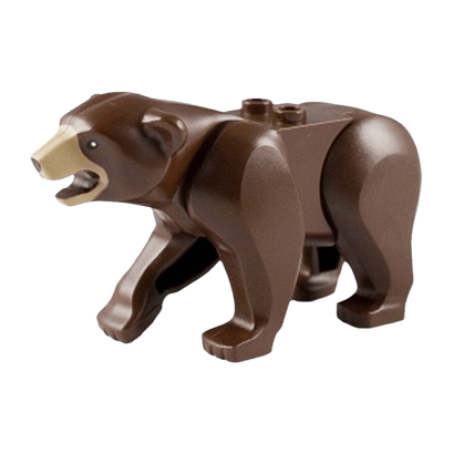 Фігурка Lego Bear with 2 Studs on Back and Dark Tan Muzzle Pattern Animals Земля 98295c01pb02 1 4653324 6033162 Dark Brown Б/У - Retromagaz