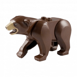 Фігурка Lego Bear with 2 Studs on Back and Dark Tan Muzzle Pattern Animals Земля 98295c01pb02 1 4653324 6033162 Dark Brown Б/У