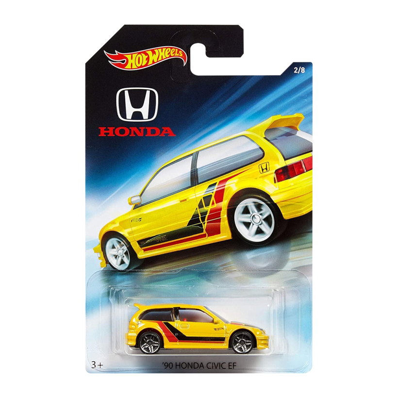 Тематическая Машинка Hot Wheels 1990 Honda Civic EF Honda 70th Anniversary 1:64 FKD24 Yellow - Retromagaz