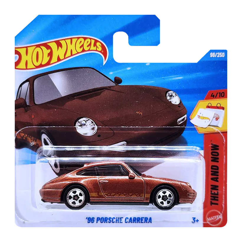 Машинка Базова Hot Wheels Porsche '96 Porsche Carrera Then and Now 1:64 JJJ59 Brown - Retromagaz