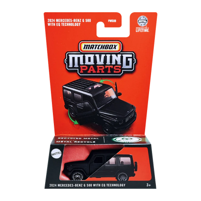 Тематична Машинка Matchbox 2024 Mercedes-Benz G 580 With EQ Technology Moving Parts 1:64 JBW92 Black - Retromagaz