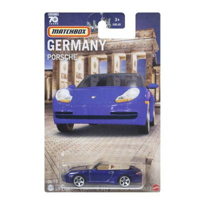 Тематична Машинка Matchbox Porsche 911 Carrera Cabriolet Germany 1:64 GWL49/HPC63 Blue - Retromagaz