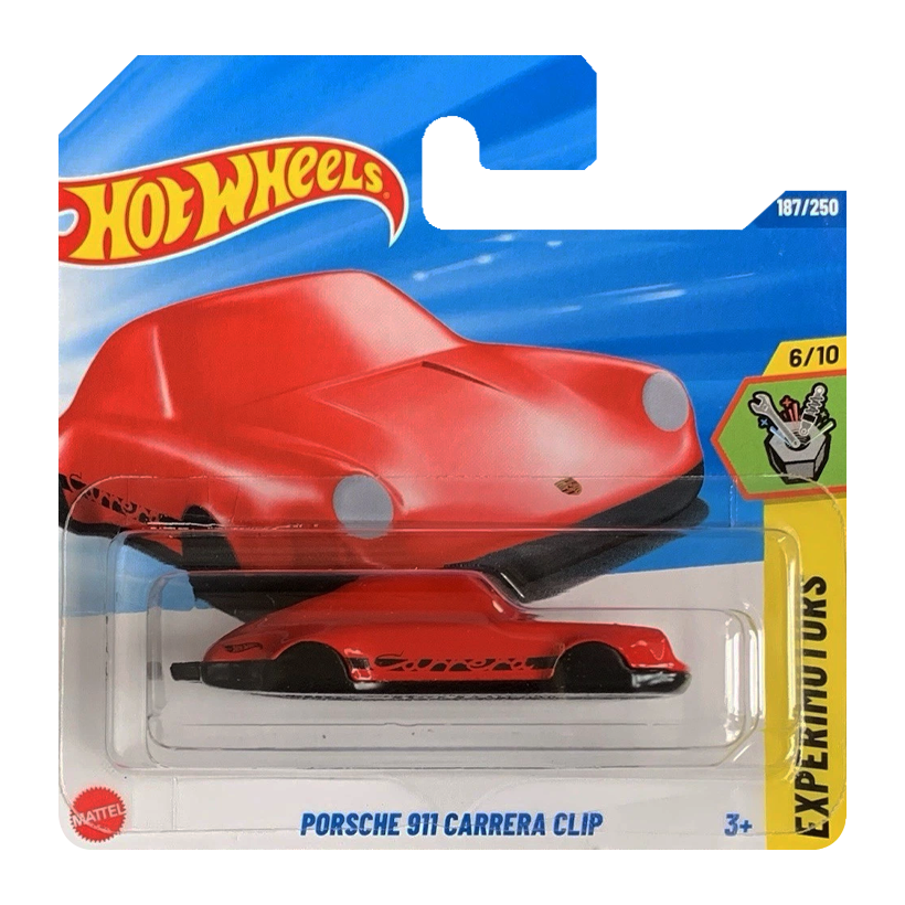 Машинка Базовая Hot Wheels Porsche Porsche 911 Carrera Clip Experimotors 1:64 JBB12 Red - Retromagaz