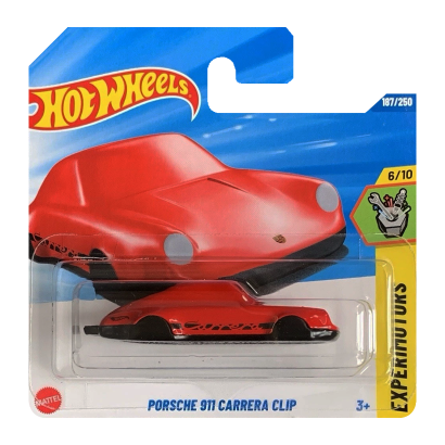 Машинка Базовая Hot Wheels Porsche 911 Carrera Clip Experimotors 1:64 JBB12 Red - Retromagaz