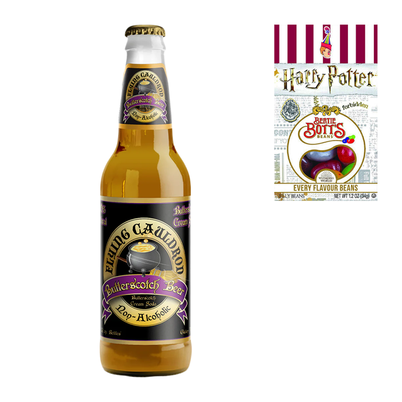 Набір Із Закускою (Пиво Безалкогольне Virgil's Flying Cauldron Harry Potter Butterscotch Beer + Цукерки Harry Potter Bertie Bott's) - Retromagaz
